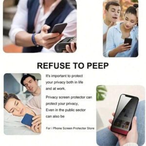 2 paquets de protecteur d'écran en céramique mate anti-espion à 25° pour iPhone 16 Pro Max/16 Pro/16/16E et anciens modèles (11-15/Série X) - Couverture intégrale compatible avec les étuis, avec un revêtement anti-reflet en céramique lisse et un kit d'outils de nettoyage (protection anti-rayures 9H | revêtement anti-traces de doigts). Accessoires essentiels de protection d'écran pour une utilisation quotidienne, au bureau ou à la maison. Protège contre l'eau, les chocs et les chutes.