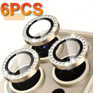 Ensemble de 6 pièces de film de protection transparent haute définition et résistant aux rayures pour objectif de caméra d' 17/16/15/14/13/12/11 Série 16E 17Air, utilisé pour la protection en verre de l'objectif de l'appareil photo. Résistant aux rayures, aux chocs, avec protection des bords. Applicable pour une utilisation quotidienne, au bureau, à la maison. Protecteur d'objectif de caméra de téléphone étanche et antichoc