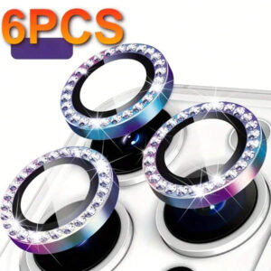 Ensemble de 6 pièces de film de protection transparent haute définition et résistant aux rayures pour objectif de caméra d' 17/16/15/14/13/12/11 Série 16E 17Air, utilisé pour la protection en verre de l'objectif de l'appareil photo. Résistant aux rayures, aux chocs, avec protection des bords. Applicable pour une utilisation quotidienne, au bureau, à la maison. Protecteur d'objectif de caméra de téléphone étanche et antichoc