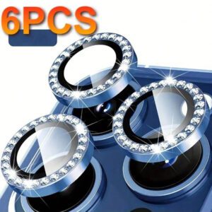 Ensemble de 6 pièces de film de protection transparent haute définition et résistant aux rayures pour objectif de caméra d' 17/16/15/14/13/12/11 Série 16E 17Air, utilisé pour la protection en verre de l'objectif de l'appareil photo. Résistant aux rayures, aux chocs, avec protection des bords. Applicable pour une utilisation quotidienne, au bureau, à la maison. Protecteur d'objectif de caméra de téléphone étanche et antichoc