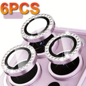 Ensemble de 6 pièces de film de protection transparent haute définition et résistant aux rayures pour objectif de caméra d' 17/16/15/14/13/12/11 Série 16E 17Air, utilisé pour la protection en verre de l'objectif de l'appareil photo. Résistant aux rayures, aux chocs, avec protection des bords. Applicable pour une utilisation quotidienne, au bureau, à la maison. Protecteur d'objectif de caméra de téléphone étanche et antichoc