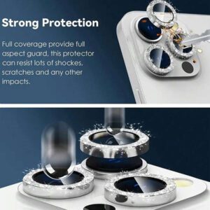 Compatible avec le cache-caméra d'Apple. Protecteur de lentille pailleté. Cadeau pour l'anniversaire, la famille, les amis. Cristal scintillant, protecteur de lentille, accessoires de téléphone. Étanche, antichoc, anti-chute, anti-rayures, anti-traces de doigts, protection complète