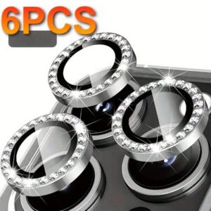 Ensemble de 6 pièces de film de protection transparent haute définition et résistant aux rayures pour objectif de caméra d' 17/16/15/14/13/12/11 Série 16E 17Air, utilisé pour la protection en verre de l'objectif de l'appareil photo. Résistant aux rayures, aux chocs, avec protection des bords. Applicable pour une utilisation quotidienne, au bureau, à la maison. Protecteur d'objectif de caméra de téléphone étanche et antichoc