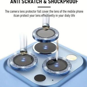 Compatible avec le cache-caméra d'Apple. Protecteur de lentille pailleté. Cadeau pour l'anniversaire, la famille, les amis. Cristal scintillant, protecteur de lentille, accessoires de téléphone. Étanche, antichoc, anti-chute, anti-rayures, anti-traces de doigts, protection complète