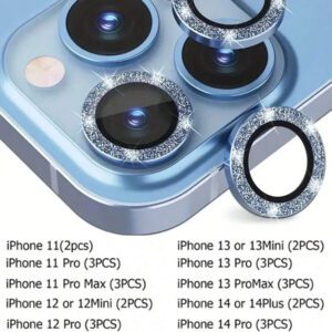 Compatible avec le cache-caméra d'Apple. Protecteur de lentille pailleté. Cadeau pour l'anniversaire, la famille, les amis. Cristal scintillant, protecteur de lentille, accessoires de téléphone. Étanche, antichoc, anti-chute, anti-rayures, anti-traces de doigts, protection complète