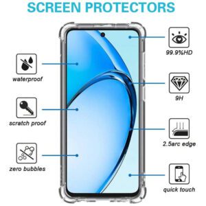 1+2 Combinaison : 1 Coque de téléphone transparente antichoc + 2 protecteurs d'écran en verre trempé pour téléphone. Convient aux coques de téléphone transparentes OPPO. Convient aux protecteurs d'écran en verre trempé, coques de téléphone, protections de téléphone, housses de téléphone, coques de téléphone transparentes, coques de téléphone minimalistes, coques de téléphone de couleur unie et coques de téléphone en TPU transparent pour téléphone OPPO. Accessoires essentiels de protection d'écran, applicables à la protection quotidienne, au bureau, à la maison. Protecteur d'écran de téléphone résistant à l'eau, aux chutes et aux rayures