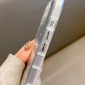 Coque de téléphone miroir personnalisable, design mignon en forme de cœur avec initiale et phrase courte. Compatible avec 11 Pro/13 Pro/15 Pro Max, XR, 12, 13, 15, 16 Pro Max. Stylée, sobre, personnalisée, drôle, unique, idéal pour elle, petit-ami, petite-amie, famille, amis, grands-parents, couple, anniversaires, anniversaires