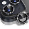 3 pièces Film protecteur d'objectif de caméra compatible avec LPhone 16, 15, 14.13, 12, 11, anneau en métal en verre trempé, couverture claire HD (noir) résistante aux chocs, aux rayures et aux traces de doigts, protection complète et étanche