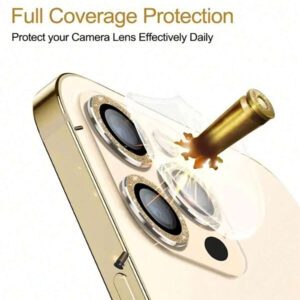 Compatible avec le cache-caméra d'Apple. Protecteur de lentille pailleté. Cadeau pour l'anniversaire, la famille, les amis. Cristal scintillant, protecteur de lentille, accessoires de téléphone. Étanche, antichoc, anti-chute, anti-rayures, anti-traces de doigts, protection complète