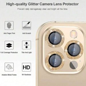 Compatible avec le cache-caméra d'Apple. Protecteur de lentille pailleté. Cadeau pour l'anniversaire, la famille, les amis. Cristal scintillant, protecteur de lentille, accessoires de téléphone. Étanche, antichoc, anti-chute, anti-rayures, anti-traces de doigts, protection complète