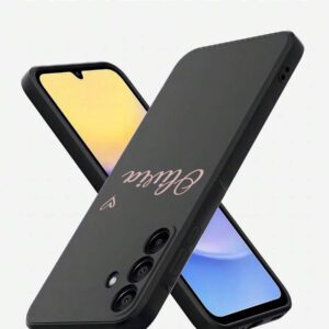 Coque de téléphone miroir personnalisable, design mignon en forme de cœur avec initiale et phrase courte. Compatible avec 11 Pro/13 Pro/15 Pro Max, XR, 12, 13, 15, 16 Pro Max. Stylée, sobre, personnalisée, drôle, unique, idéal pour elle, petit-ami, petite-amie, famille, amis, grands-parents, couple, anniversaires, anniversaires