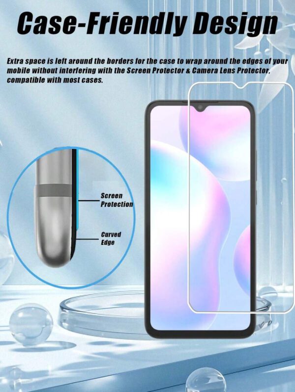 2 pièces Protecteur d'écran résistant aux rayures avec dureté 9H, toucher lisse, anti-poussière, imperméable, résistant aux empreintes digitales et aux rayures, compatible avec la série /Redmi. Accessoires de protection d'écran de téléphone essentiels, applicables pour une utilisation quotidienne, au bureau et à la maison. Protecteur d'écran de téléphone antichoc et anti-chute – Image 7