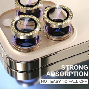 3 pièces Film protecteur d'objectif de caméra compatible avec LPhone 16, 15, 14.13, 12, 11, anneau en métal en verre trempé, couverture claire HD (noir) résistante aux chocs, aux rayures et aux traces de doigts, protection complète et étanche