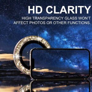 3 pièces Film protecteur d'objectif de caméra compatible avec LPhone 16, 15, 14.13, 12, 11, anneau en métal en verre trempé, couverture claire HD (noir) résistante aux chocs, aux rayures et aux traces de doigts, protection complète et étanche
