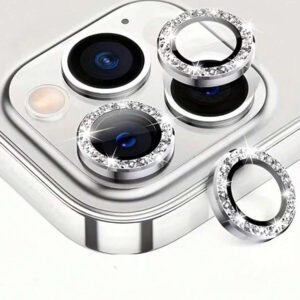 3 pièces Film protecteur d'objectif de caméra compatible avec LPhone 16, 15, 14.13, 12, 11, anneau en métal en verre trempé, couverture claire HD (noir) résistante aux chocs, aux rayures et aux traces de doigts, protection complète et étanche