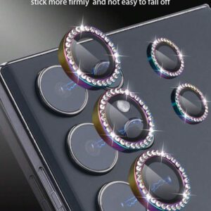 1 set, protection d'objectif d'appareil photo, anneau en métal en verre trempé 9H, protecteur d'écran, accessoires décoratifs, compatible avec les modèles S22/S23/S24 Ultra/S25 Ultra/Galaxy Z Fold 7/Galaxy Z FLIP 7/Galaxy Z Fold 6/Galaxy Z FLIP 6, anti-chute, étanche, résistant aux rayures, antichoc, anti-empreintes digitales à adhésion automatique, protection intégrale