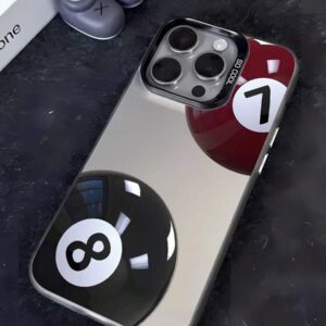 1 pièce Étui de protection pour téléphone, design graphique de billard, noir mat, anti-rayures et anti-traces de doigts. Compatible avec 16/16Pro/16Plus/15/15ProMax/15Pro/11/12/13/14ProMax/11Pro/11ProMax/12Pro/12ProMax/13Pro/13ProMax/14Pro/14ProMax. Texture premium créative.
