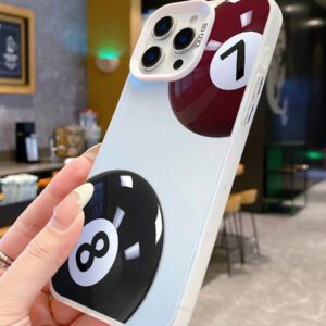 1 pièce Étui de protection pour téléphone, design graphique de billard, noir mat, anti-rayures et anti-traces de doigts. Compatible avec 16/16Pro/16Plus/15/15ProMax/15Pro/11/12/13/14ProMax/11Pro/11ProMax/12Pro/12ProMax/13Pro/13ProMax/14Pro/14ProMax. Texture premium créative.