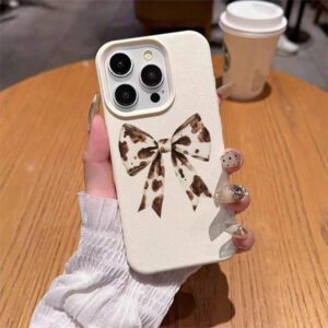1 pièce Étui de téléphone en TPU avec nœud papillon, décoration élégante imprimée léopard. Compatible avec /Redmi, étanche, antichoc, anti-chute, résistant aux rayures