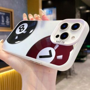 1 pièce Étui de protection pour téléphone, design graphique de billard, noir mat, anti-rayures et anti-traces de doigts. Compatible avec 16/16Pro/16Plus/15/15ProMax/15Pro/11/12/13/14ProMax/11Pro/11ProMax/12Pro/12ProMax/13Pro/13ProMax/14Pro/14ProMax. Texture premium créative.