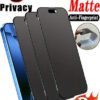 3 pièces Film de protection d'écran en céramique mate anti-espionnage, anti-rayures, anti-reflets, anti-empreintes digitales, protection de la vision, film souple, matériau non vitreux, protection d'écran essentielle applicable au quotidien, au bureau et à la maison, compatible avec la série 17, 16 Pro Max, résistant aux chocs et à l'eau