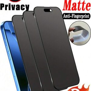 3 pièces Film de protection d'écran en céramique mate anti-espionnage, anti-rayures, anti-reflets, anti-empreintes digitales, protection de la vision, film souple, matériau non vitreux, protection d'écran essentielle applicable au quotidien, au bureau et à la maison, compatible avec la série 17, 16 Pro Max, résistant aux chocs et à l'eau