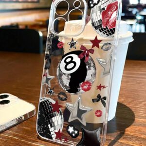 1 pièce Étui de protection pour téléphone, design graphique de billard, noir mat, anti-rayures et anti-traces de doigts. Compatible avec 16/16Pro/16Plus/15/15ProMax/15Pro/11/12/13/14ProMax/11Pro/11ProMax/12Pro/12ProMax/13Pro/13ProMax/14Pro/14ProMax. Texture premium créative.