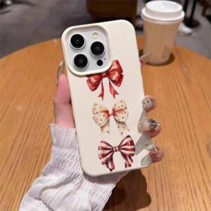 1 pièce Étui de téléphone en TPU avec nœud papillon, décoration élégante imprimée léopard. Compatible avec /Redmi, étanche, antichoc, anti-chute, résistant aux rayures