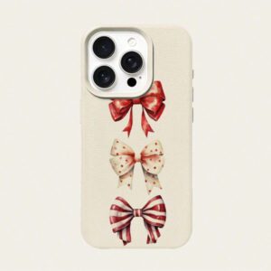 1 pièce Étui de téléphone en TPU avec nœud papillon, décoration élégante imprimée léopard. Compatible avec /Redmi, étanche, antichoc, anti-chute, résistant aux rayures