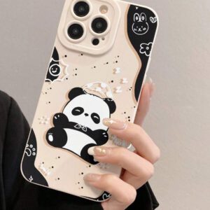 Coque de téléphone de protection avec peinture de panda et corde de fleurs de prunier, coque épaisse et douce anti-chute beige simple, compatible avec 16/16pro/16promax/16plus/15XR/7/8 iPhone15Promax/12PROMAX/13PROMAX/14PROMAX 13 14 11 12p14 P11 P12 XS.XR /78P.78GES2, convient à A134G A22 A21S A514G A52 S22 ULTRA A335G, convient à Redmi 10 Redmi Note 114G Redmi 11Lite A53tpuA14/A23/S23ULTRA S24 A14 A15 S23 A73 Redmi, étanche, antichoc, résistant aux rayures