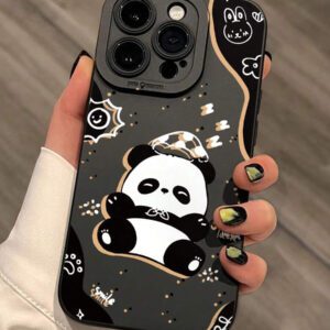 Coque de téléphone de protection avec peinture de panda et corde de fleurs de prunier, coque épaisse et douce anti-chute beige simple, compatible avec 16/16pro/16promax/16plus/15XR/7/8 iPhone15Promax/12PROMAX/13PROMAX/14PROMAX 13 14 11 12p14 P11 P12 XS.XR /78P.78GES2, convient à A134G A22 A21S A514G A52 S22 ULTRA A335G, convient à Redmi 10 Redmi Note 114G Redmi 11Lite A53tpuA14/A23/S23ULTRA S24 A14 A15 S23 A73 Redmi, étanche, antichoc, résistant aux rayures
