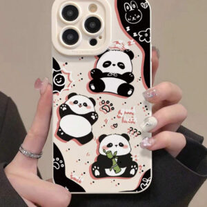 Coque de téléphone de protection avec peinture de panda et corde de fleurs de prunier, coque épaisse et douce anti-chute beige simple, compatible avec 16/16pro/16promax/16plus/15XR/7/8 iPhone15Promax/12PROMAX/13PROMAX/14PROMAX 13 14 11 12p14 P11 P12 XS.XR /78P.78GES2, convient à A134G A22 A21S A514G A52 S22 ULTRA A335G, convient à Redmi 10 Redmi Note 114G Redmi 11Lite A53tpuA14/A23/S23ULTRA S24 A14 A15 S23 A73 Redmi, étanche, antichoc, résistant aux rayures