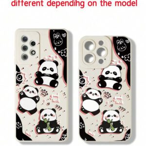 Coque de téléphone de protection avec peinture de panda et corde de fleurs de prunier, coque épaisse et douce anti-chute beige simple, compatible avec 16/16pro/16promax/16plus/15XR/7/8 iPhone15Promax/12PROMAX/13PROMAX/14PROMAX 13 14 11 12p14 P11 P12 XS.XR /78P.78GES2, convient à A134G A22 A21S A514G A52 S22 ULTRA A335G, convient à Redmi 10 Redmi Note 114G Redmi 11Lite A53tpuA14/A23/S23ULTRA S24 A14 A15 S23 A73 Redmi, étanche, antichoc, résistant aux rayures