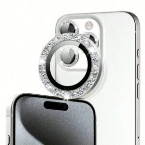3 pièces Protecteur d'anneau métallique compatible avec 16 15 14 13 11 12 Pro Max Mini Protection de l'objectif de la caméra. Compatible avec 11 14 Pro Max. Cadeau pour l'anniversaire, la famille, les amis. Cristal scintillant, protecteur d'objectif, accessoires de téléphone. Étanche, antichoc, anti-chute, anti-rayures, anti-traces de doigts, protection complète