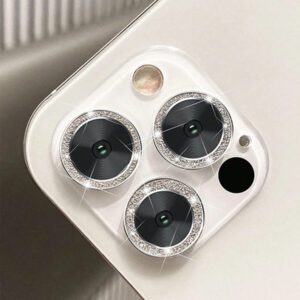 3 pièces Protecteur d'anneau métallique compatible avec 16 15 14 13 11 12 Pro Max Mini Protection de l'objectif de la caméra. Compatible avec 11 14 Pro Max. Cadeau pour l'anniversaire, la famille, les amis. Cristal scintillant, protecteur d'objectif, accessoires de téléphone. Étanche, antichoc, anti-chute, anti-rayures, anti-traces de doigts, protection complète