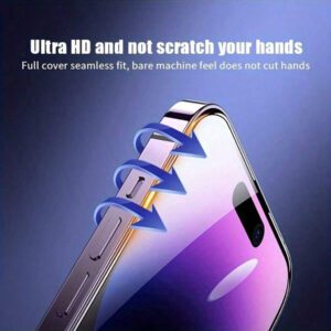 3 pièces Verre trempé violet pour protection de l'écran de confidentialité pour iPhone 7 8 X XS XS MAX 11 12 13 MINI 14 15 16 Pro PLUS ProMax. Essentiels de protection d'écran, applicable pour le bouclier quotidien, le bureau, la protection d'écran de confidentialité à domicile. Accessoires pour téléphone