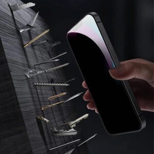 Lot de 4 films de protection d'écran anti-espion en verre trempé pour smartphone, compatibles avec iPhone 17, 16, 15, 14, 13, 12, 11 Pro Max, XR, X, XS Max, 7, 8 Plus. 5 films de protection anti-espion pour téléphone.