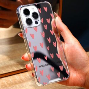 Étui transparent avec imprimé cœur différent compatible avec 16/11/12/13/14/15/15pro/15 Plus/15 Promax/7plus/8plus/X/Xs Max/Xr/11pro/12pro/13pro/14pro/12mini/13mini/11promax/12promax/13promax/14promax/14plus/6/6s/6plus/7/8/16Pro/16plus/16promax/Se et compatible avec Samsung Galaxy/A54/A14/A12/A13/A15/A32/A33/A24/A52S/S20/S21/S22/S23/S24/S23Plus/S24ultra/S25. Étanche, antichoc, résistant aux rayures.