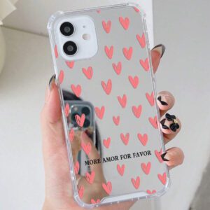 Étui transparent avec imprimé cœur différent compatible avec 16/11/12/13/14/15/15pro/15 Plus/15 Promax/7plus/8plus/X/Xs Max/Xr/11pro/12pro/13pro/14pro/12mini/13mini/11promax/12promax/13promax/14promax/14plus/6/6s/6plus/7/8/16Pro/16plus/16promax/Se et compatible avec Samsung Galaxy/A54/A14/A12/A13/A15/A32/A33/A24/A52S/S20/S21/S22/S23/S24/S23Plus/S24ultra/S25. Étanche, antichoc, résistant aux rayures.
