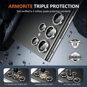 1 set, protection de l'objectif de l'appareil photo avec strass, anneau en métal en verre trempé 9H, protecteur d'écran, accessoires décoratifs, compatible avec Samsung Galaxy S22/S23/S24 Ultra/S25 Ultra/Galaxy Z Fold 7/Galaxy Z FLIP 7/Galaxy Z Fold 6/Galaxy Z FLIP 6, anti-chute, étanche, anti-rayures, auto-adhésif, protection de l'objectif applicable au bouclier quotidien, au bureau, à la maison, protecteur d'objectif de téléphone résistant aux chocs et aux rayures