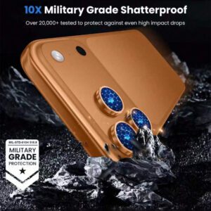 3 paquets, Protecteur d'écran d'objectif de caméra Apple pour iPhone 17 Pro/Compatible avec iPhone 17 Pro Max - [Mode de prise de vue d'origine] Protecteur d'écran de caméra en verre trempé HD incassable en métal pour accessoires iPhone (Orange)