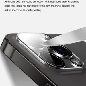 1 pièce Film de protection de lentille de caméra de téléphone portable avec cadre en diamant scintillant pour iPhone 15 ProMax, 14 ProMax, 13 Pro Max. Verre trempé transparent avec strass pour protection de la lentille