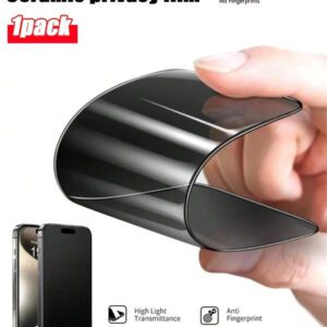 1 paquet Protecteur d'écran en céramique mate anti-espion, non en verre, céramique douce dépoli anti-espion et anti-éblouissement compatible avec 17/17 Pro/17 Pro Max/17 Air/16/16 Pro/16 Pro Max - Confidentialité à gauche et à droite et anti-éblouissement convenant pour le café/les déplacements (anti-traces de doigts + kit d'installation facile) Accessoires de protection d'écran essentiels pour une protection quotidienne