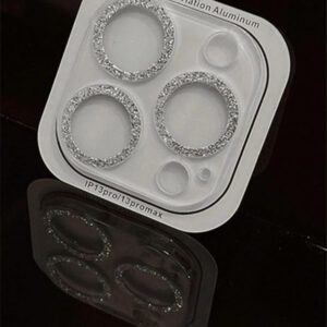 1 pièce Film de protection de lentille de caméra de téléphone portable avec cadre en diamant scintillant pour iPhone 15 ProMax, 14 ProMax, 13 Pro Max. Verre trempé transparent avec strass pour protection de la lentille