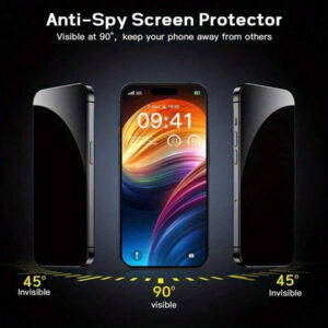 1 paquet Protecteur d'écran en céramique mate anti-espion, non en verre, céramique douce dépoli anti-espion et anti-éblouissement compatible avec 17/17 Pro/17 Pro Max/17 Air/16/16 Pro/16 Pro Max - Confidentialité à gauche et à droite et anti-éblouissement convenant pour le café/les déplacements (anti-traces de doigts + kit d'installation facile) Accessoires de protection d'écran essentiels pour une protection quotidienne