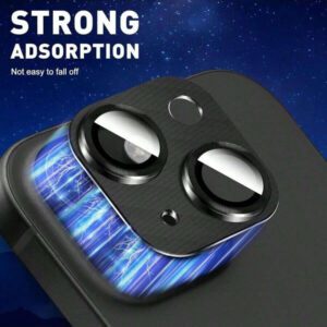 1 pièce Film de protection de lentille de caméra de téléphone portable avec cadre en diamant scintillant pour iPhone 15 ProMax, 14 ProMax, 13 Pro Max. Verre trempé transparent avec strass pour protection de la lentille