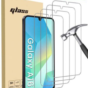 4 pièces Protecteur d'écran en verre trempé pour Galaxy A16 S20FE, A72, A71, A55, A54, A53, A35, A34, A33, A32, A36, A31, A16, A15, A14, A13, A12, A51, A50S, A25, A24, A30S, A20S. Protecteur d'écran essentiels, applicable pour une utilisation quotidienne, au bureau et à la maison. Accessoires de téléphone étanches, antichocs, anti-chute, anti-rayures et anti-traces de doigts avec couverture complète