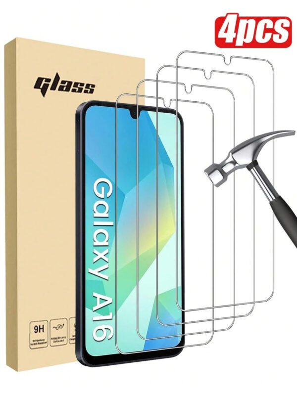 4 piÃ¨ces Protecteur d'Ã©cran en verre trempÃ© pour Galaxy A16 S20FE, A72, A71, A55, A54, A53, A35, A34, A33, A32, A36, A31, A16, A15, A14, A13, A12, A51, A50S, A25, A24, A30S, A20S. Protecteur d'Ã©cran essentiels, applicable pour une utilisation quotidienne, au bureau et Ã  la maison. Accessoires de tÃ©lÃ©phone Ã©tanches, antichocs, anti-chute, anti-rayures et anti-traces de doigts avec couverture complÃ¨te â€“ Image 2