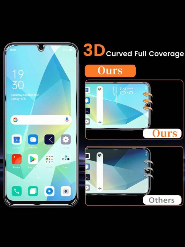 4 piÃ¨ces Protecteur d'Ã©cran en verre trempÃ© pour Galaxy A16 S20FE, A72, A71, A55, A54, A53, A35, A34, A33, A32, A36, A31, A16, A15, A14, A13, A12, A51, A50S, A25, A24, A30S, A20S. Protecteur d'Ã©cran essentiels, applicable pour une utilisation quotidienne, au bureau et Ã  la maison. Accessoires de tÃ©lÃ©phone Ã©tanches, antichocs, anti-chute, anti-rayures et anti-traces de doigts avec couverture complÃ¨te â€“ Image 3