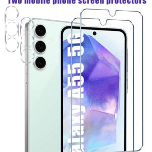 4 pièces Protecteur d'écran en verre trempé pour Galaxy A16 S20FE, A72, A71, A55, A54, A53, A35, A34, A33, A32, A36, A31, A16, A15, A14, A13, A12, A51, A50S, A25, A24, A30S, A20S. Protecteur d'écran essentiels, applicable pour une utilisation quotidienne, au bureau et à la maison. Accessoires de téléphone étanches, antichocs, anti-chute, anti-rayures et anti-traces de doigts avec couverture complète